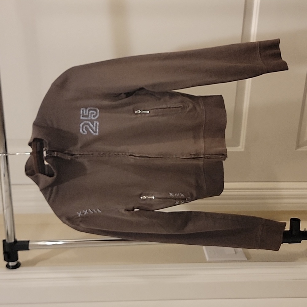 Bluenotes Brown Distressed Crop Zip Up Jacket